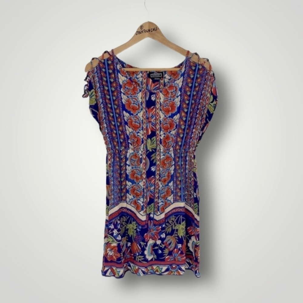 Angie Boho Rayon Western Printed Dress, M - Picture 8 of 8